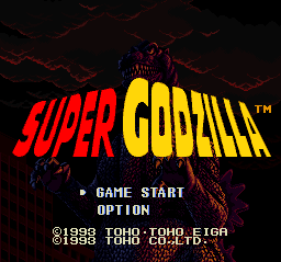 Super Godzilla (USA) Title Screen